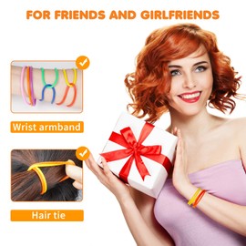 30 Pieces Purple Silicone Jelly Bracelets Nonluminous Stretchy 80s Mixed Gummy Silicone Wristbands Hair Ties for Women Adults Girls Party Accessories(Purple)