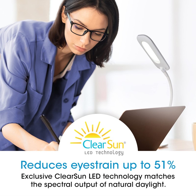 OttLite Flexible LED Clip Lamp with ClearSun LED Technology -