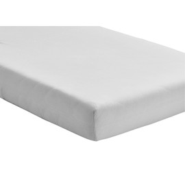 Hometex Premium Textiles Fitted Sheet, 90–100 x 200 cm, Jersey Bed Sheet Made from 100% Cotton, Mattresses up to 23–25 cm, Oeko-Tex Made in Green, Silver