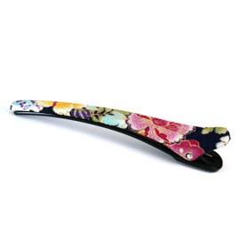 Flower Crepe Barrette, Japanese Pattern, Kimono, Hair Clip, Hair Clip, Hair Accessories (Indigo)