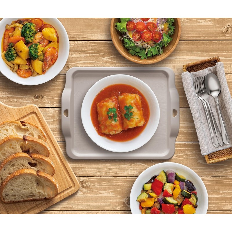 Microwavable Tray for Heating Food, Gray, 11.3 x 9 inches