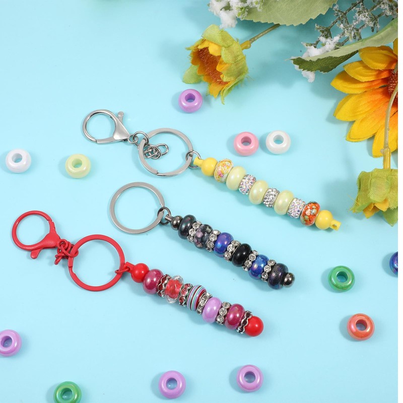 100 Pcs Beads with Large Holes Mixed Colors Chunky Beads
