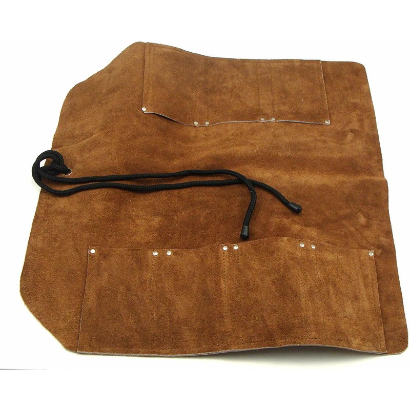 Ramelson 7 Pocket Suede Leather Tool Roll for Larger Wood