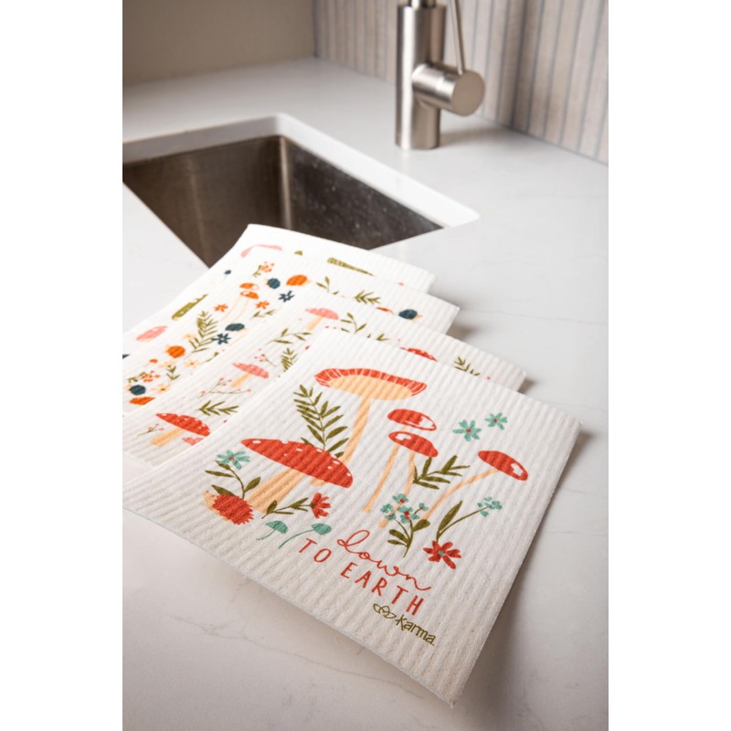 Karma, Swedish Dishcloths for Kitchen - 4 Pack, Reusable, Washable