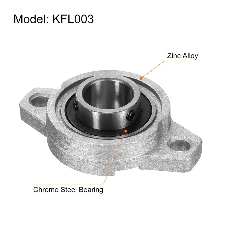 sourcing map 2pcs KFL003 Pillow Block Bearings 8mm Bore Bearing