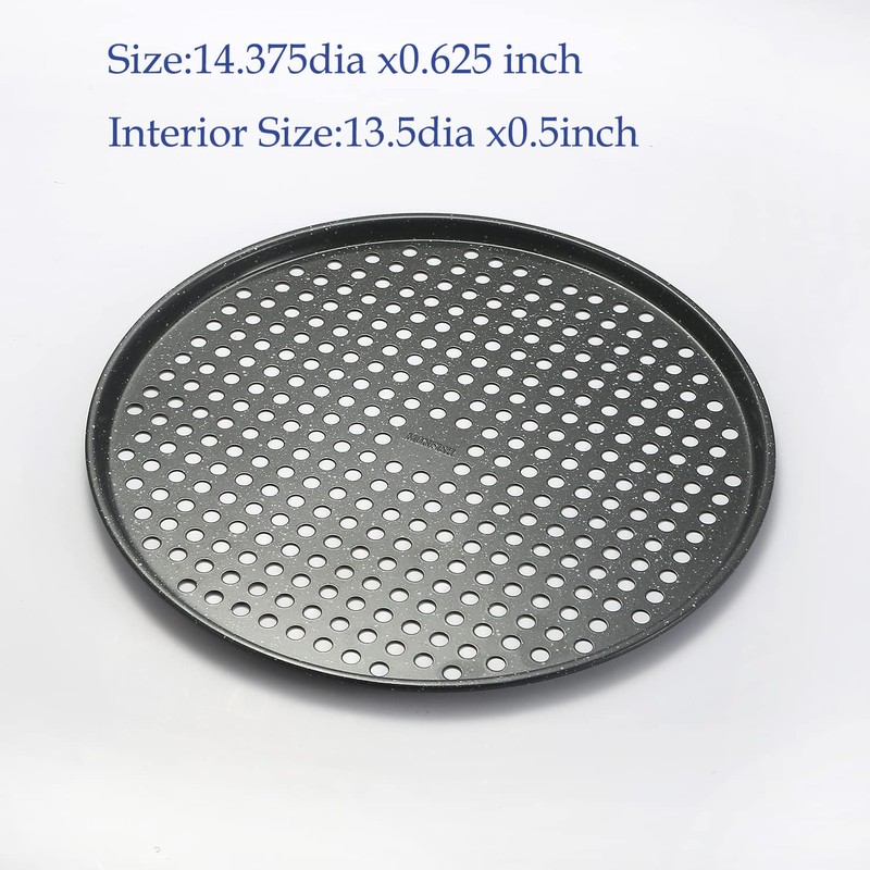 Monfish 14 inch Pizza Pan with holes 2 pack perforated