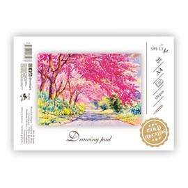 SM.LT Gold Line Drawing Pad Ideal for Pencils and Pens A4 - 20 Sheets 120gsm