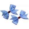 Handmade Blue Gingham Costume Hair Bow Set (2) Gingham Ribbon