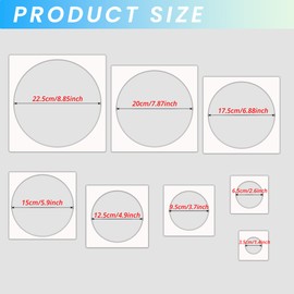 Large Circle Stencil for Painting,Reusable Plastic 8 Pcs Circle Templates Stencils for Fabric Walls Paper Arts Projects Home Decoration