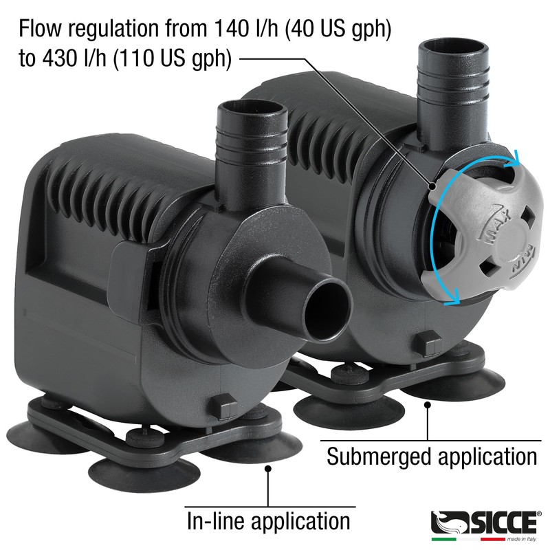 SICCE Syncra Silent NANO Multifunction 110 GPH Submersible Water Pump