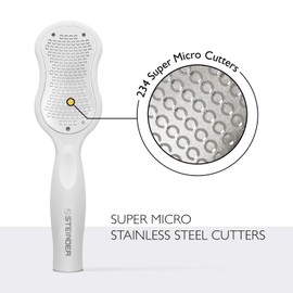 Steinder Foot File Exfoliating Remover, Heel, Exfoliating Shaving, Micro Cutter, Fully Washable, For Dry and Wet Feet, Cover, Safe, Hygienic, Clean, White, Large Size