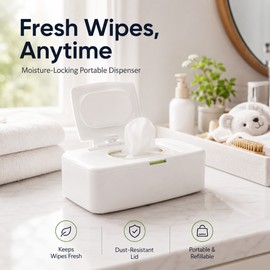 Portable Wet Wipes Dispenser for Home Organization – Refillable Plastic Tissue Box Holder for Bathroom & Travel