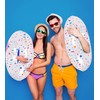 Inflatable Swimming Hoop, Star Clear Sky Rainbow Sequins Swimming Ring,