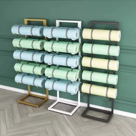 Brandless 폼롤러 스탠드 보관함 요가 매트 헬스 [싱글 행 소형 골드] Foam Roller Stand Storage Yoga Mat Health [Single Row Small Gold]