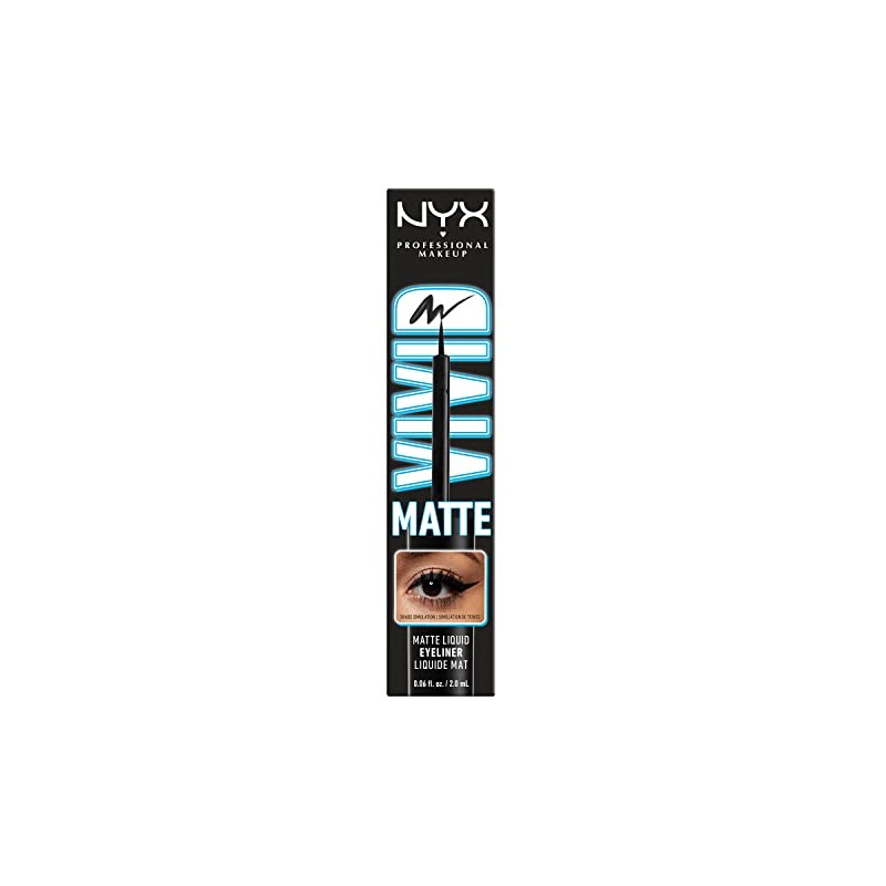 NYX Professional Makeup, Vivid Matte, Delineador líquido, Black