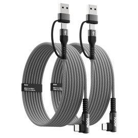Cable de carga USB C rápido de 100 W en ángulo recto, cable USB A/C a USB C, cable de carga trenzado tipo C de 90 grados para iPhone 17, 16, 15 Series