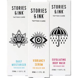 Stories & Ink Tattoo Care, The AM & PM Set for All Skin Types, Completely Hydrates, Protects and Enhances your Ink, Free from Parabens and Vegan Friendly