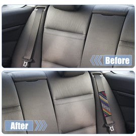 X AUTOHAUX Seat Belt Shoulder Pads Linen Car Safety Strap Cover Neck Mat for Comfortable Driving Multicolor O Pattern Universal 2pcs