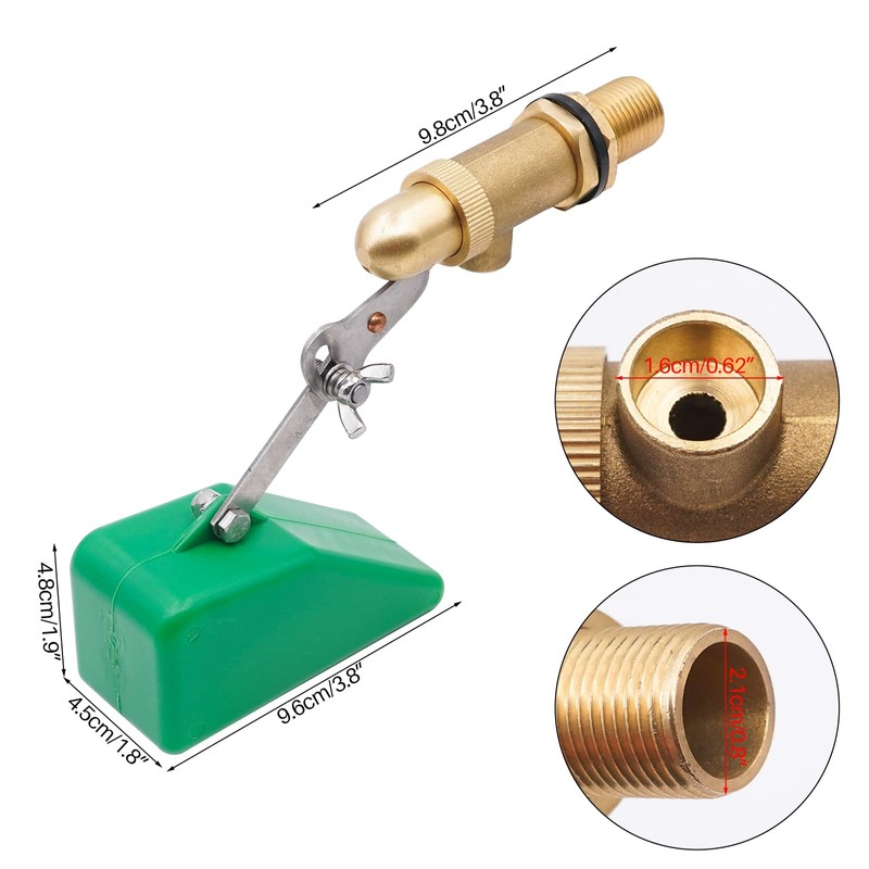 1/2" Float Valve, Brass Valve with Plastic Float, Floating Ball