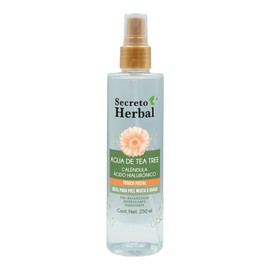 Secreto Herbal Agua Cosmética con Agua de Tea Tree, Caléndula y Ácido Hialurónico 250 ml