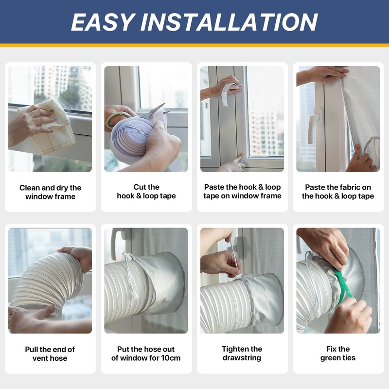 Loviga Portable AC Window Vent Kit, 100% Sealing Portable Air