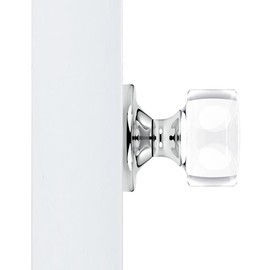 Dummy Round Crystal Door Knobs Polished Chrome Round Rosette