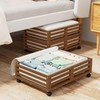 Wisuce Bamboo Under Bed Storage Containers- Underbed Organizer with Wheels