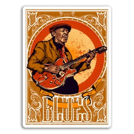 2 x 10cm Blues Music Vinyl Stickers - Deep South America Sticker Laptop #17482 (10cm Tall)