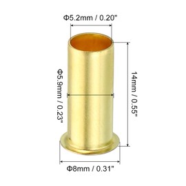 TA-VIGOR 12mm Tube OD Brass Compression Insert, 10PCS Brass Tube Insert Support Compression Sleeve Fitting Assortment Kit for Oil Water Air Pipe