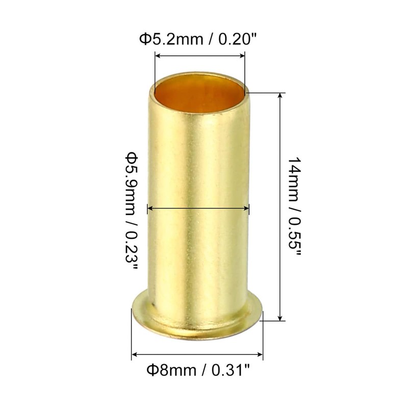 TA-VIGOR 12mm Tube OD Brass Compression Insert, 10PCS Brass Tube