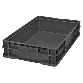 Hudson Exchange 24 x 15 x 5" (3 Pack, 5.2 Gallon) Straight Wall Handled Storage Container Tote, Black