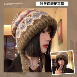 Knit Balaclava Hooded Hat Neck Warmer Earmuffs Scarf - Winter Warmth LF3383 (One Size) Black 4ea