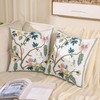LUOYEHK Floral Embroidered Decorative Throw Pillow Covers 18x18 Inch Pack