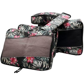 ehsbuy 5-Piece Suitcase Organiser Value Set Packing Cubes, Packing Cubes, Packing Bags, Travel Organiser for Organised Travel Luggage, Holiday, Travel (Flower Petal)