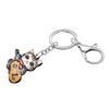 DUOWEI Acrylic Cute Patriotic Cat Keychain Key Ring 4th of