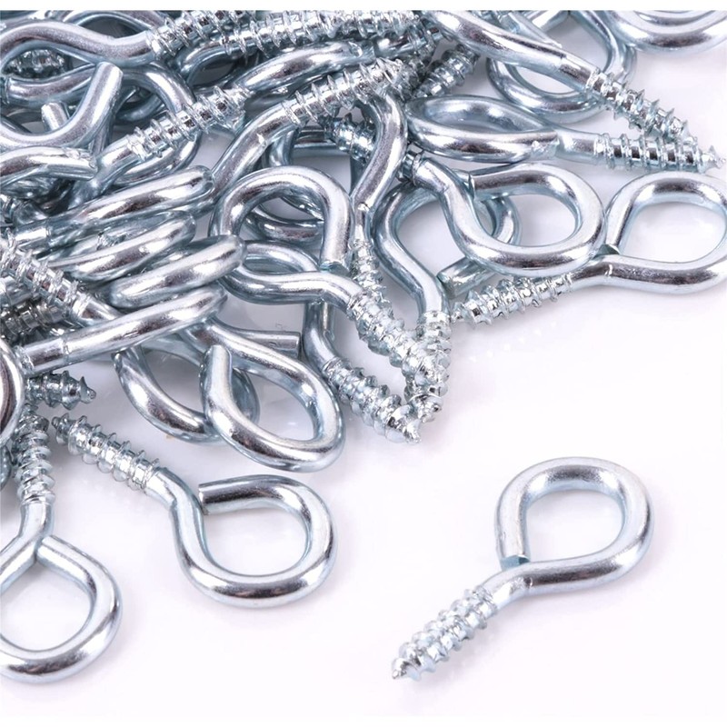 Heavy Duty 30mm Screw in Eye Bolt Hooks Zinc Plated