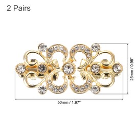 QUARKZMAN Pack of 2 Vintage Pullover Clips, Cape Closure, Retro Cardigan Clips, Scarf Collar Clasp Brooch Clip for Women (Gold), Metal