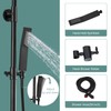 Heyalan Matte Black Exposed Shower System 2 Functional Bathroom Shower