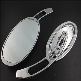 SMT-Oval Shape Custom Chrome Mirrors Compatible With all Harley-Davidson models: Softail/Fat Boy/Road KingTexas Chopper/Big Dog/Titan/Iron Horse/Ultra and any Custom Application [B017QP75K4]