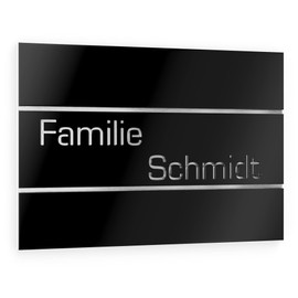 Graviers Design Door Sign Made of V2A Stainless Steel 215 x 150 mm Black Weatherproof Rustproof Individually Adjustable Made in Germany