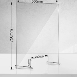 Manschin Laserdesign Acrylic Protective Shield | Sneeze Protection | Spit Protection | Counter Stand 750 x 500 mm (500 x 750 mm Portrait)