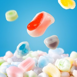 Halfoma Wax Bottle Chewable Candy, with Various Fruit-flavored Syrups in the Middle, Boxed, 58g, 32 Candies