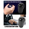 Gear Stick, ABS Comfortable 5 Speed Knob for Car (Black)