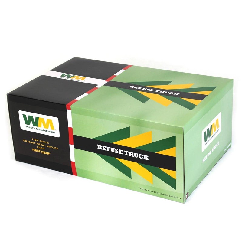 First Gear 1/34 Mack Granite Waste Management Truck with Green