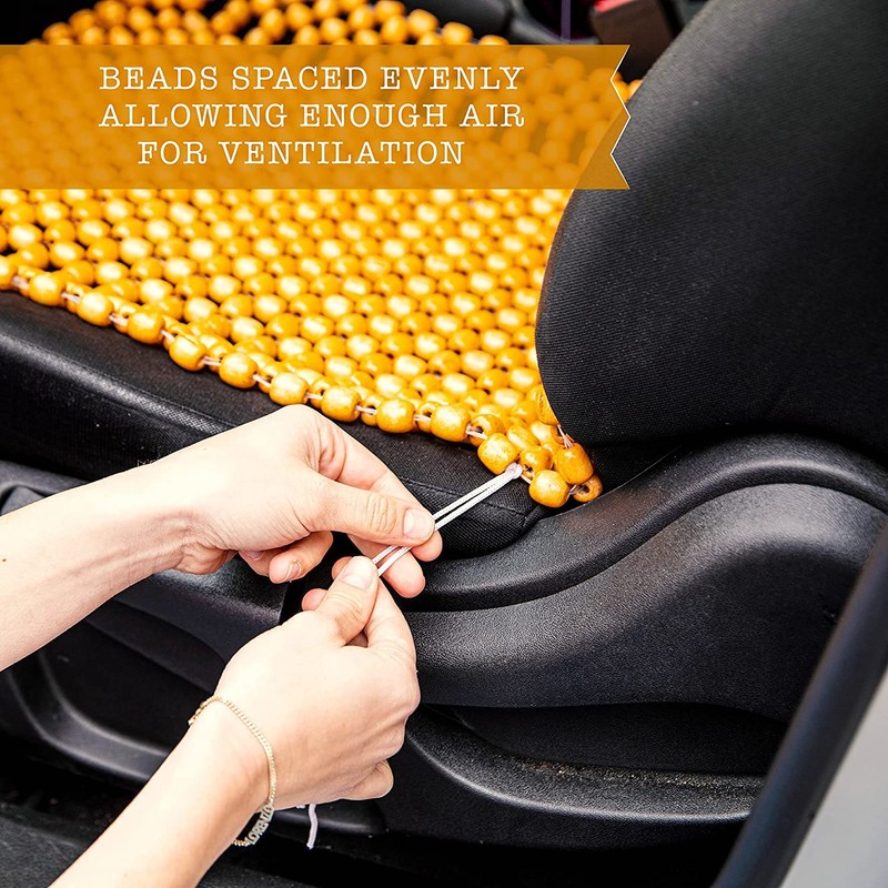 ZONETECH Beaded Car Seat Cover, Cooling Wood Bead Seat Cover,