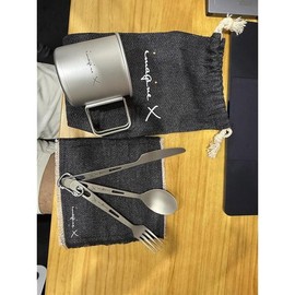 Imagine 이매진 X 티타늄 캠핑 식기 세트 - 가볍고 견고하며 사용하기 쉬운 풀 윈저 디자인 배낭여행, 하이킹, 모험을 위한 내구성 있는 야외 도구 Imagine X Titanium Camping Tableware Set - Lightweight, Durable, and Easy-to-Use Full Windsor Design for Backpacking, Hiking, and Adventure