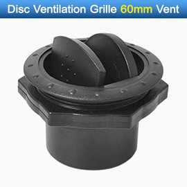 Riloer 60 mm Black Round AC Universal Air Outlet Vent with Dashboard Vents 360° Adjustable Round Electroplating Button Roof Fan for Motorhome Bus Boat Yacht