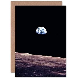 Artery8 NASA Earth From Moon 50th Anniversary Moon Landing Sealed Greeting Card Plus Envelope Blank inside