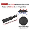 LANBRELLA Travel Umbrella, Compact Folding Vented Double Canopy Auto Open