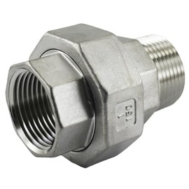 Duda Energy Union 1" Male x Female NPT Ports Stainless Steel Pipe Fitting, 2 Pack